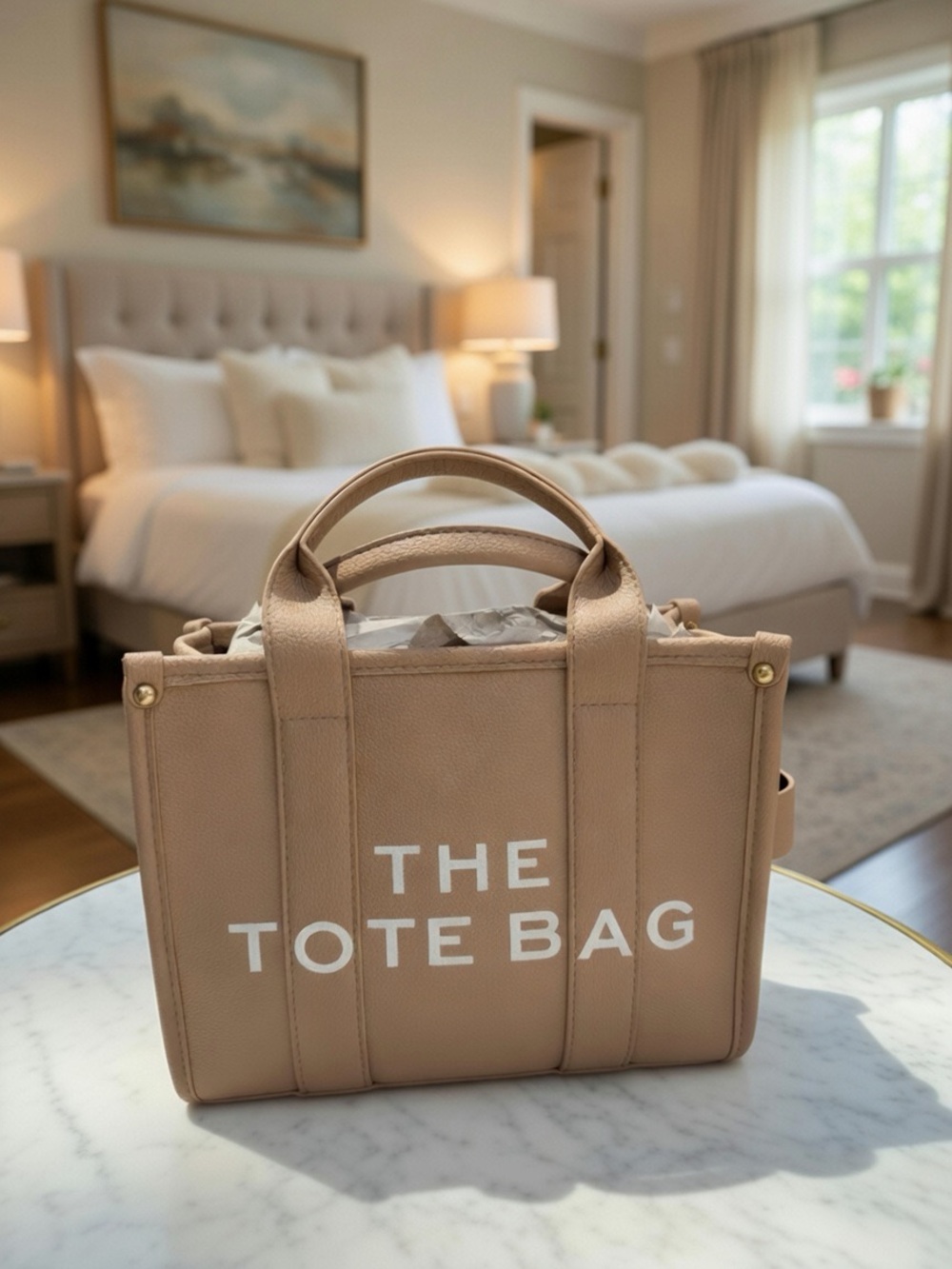 The Tote Bag Women's Neutral Beige Structured Tote